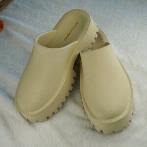 Jeffrey Campbell Cream Platform Clogs Size 10 Y2K Chunky Slip-On Slides‎